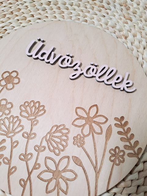 Engraved floral spring door decoration